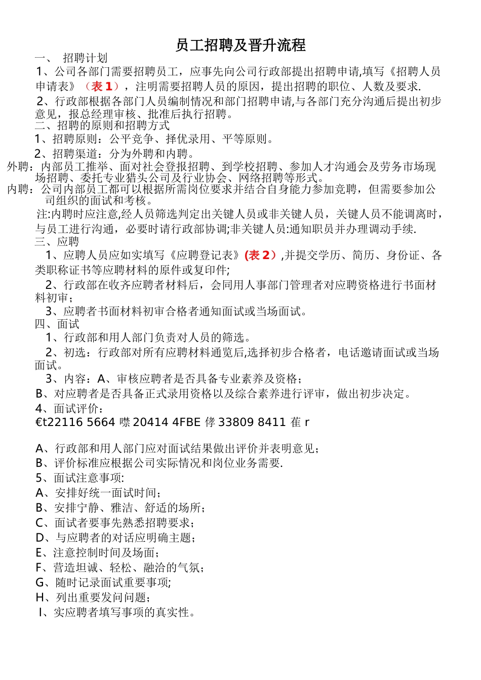 《员工招聘及晋升流程》_第1页