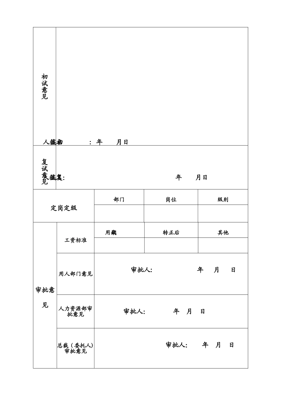 《员工应聘登记表》新_第3页