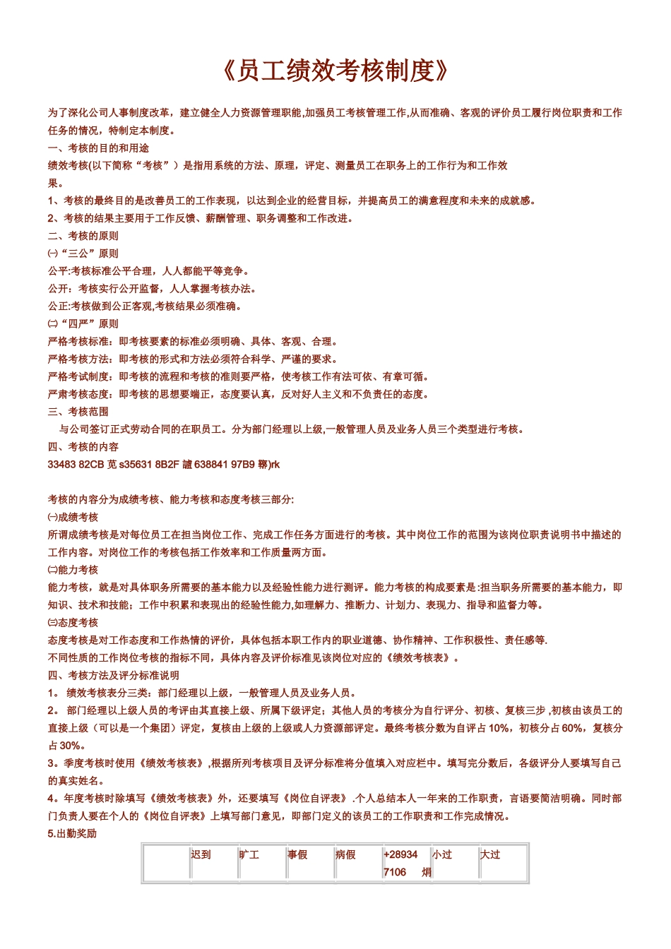 《员工绩效考核制度》_第1页