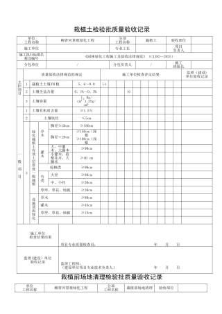 《园林绿化工程施工及验收规范》表格09141