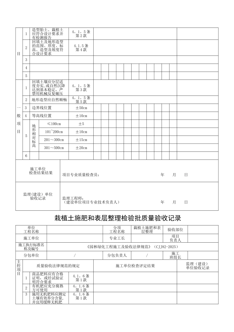 《园林绿化工程施工及验收规范》表格61573_第3页