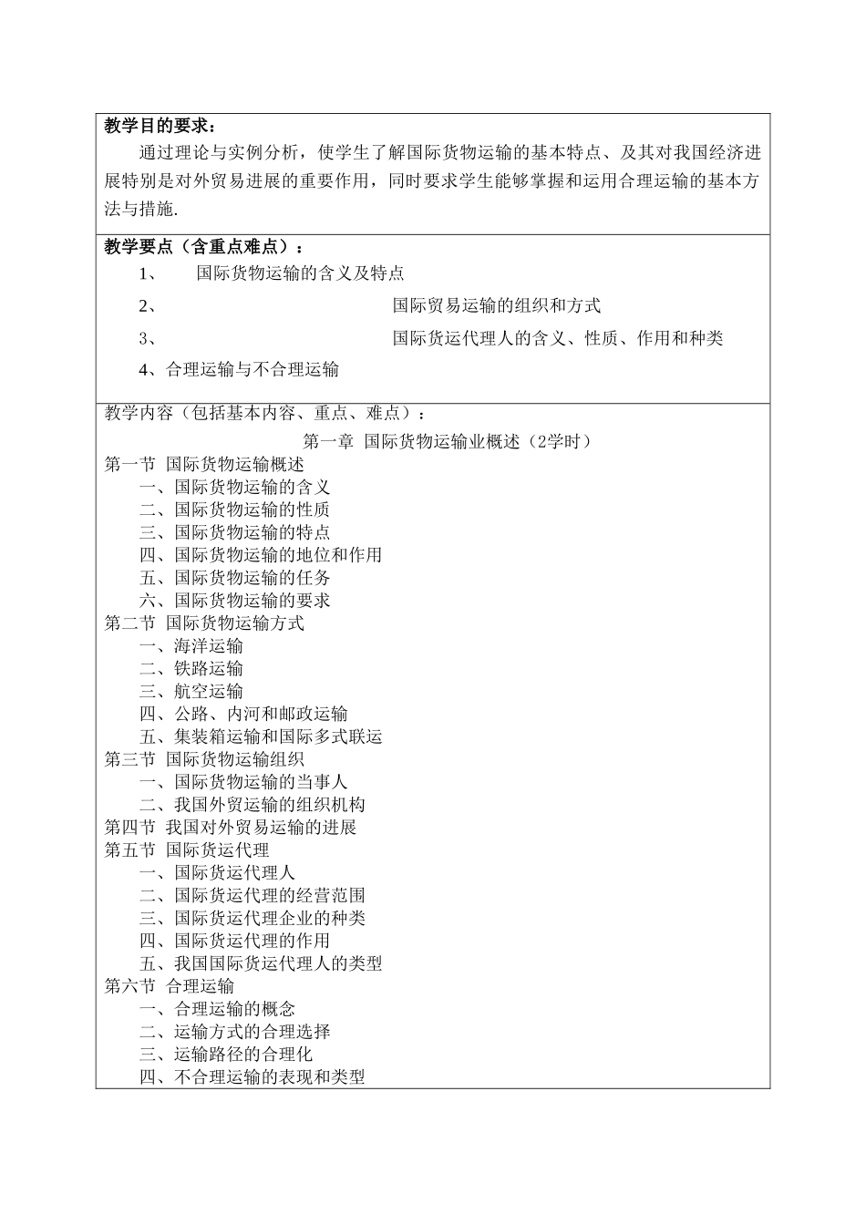 《国际货物运输与保险》教案_第3页