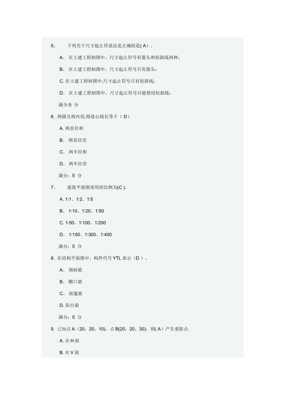 《土建工程制图》15秋在线作业_第2页