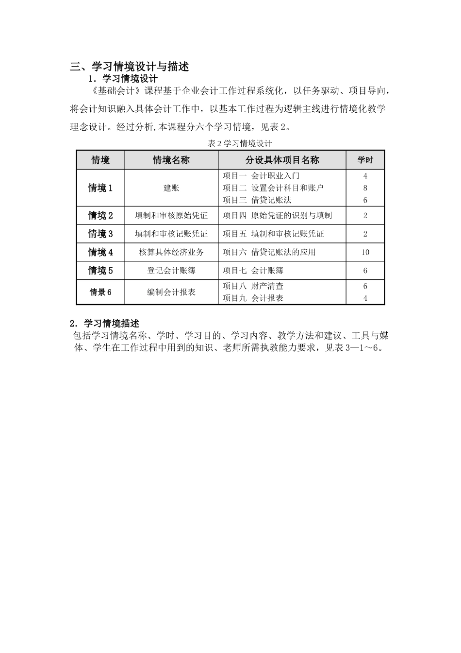 《基础会计》课程标准_第2页