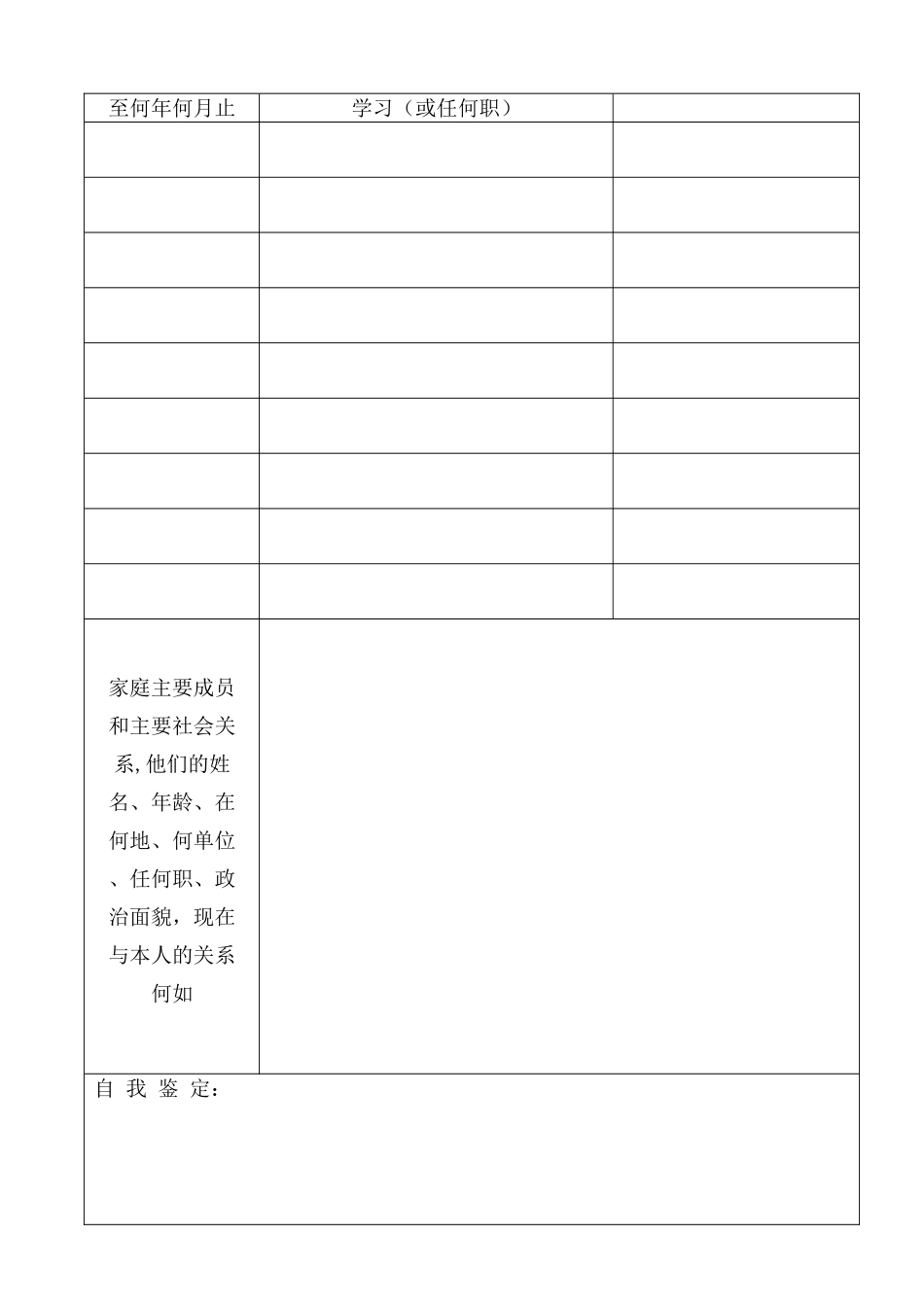 《大学毕业生登记表》_第3页