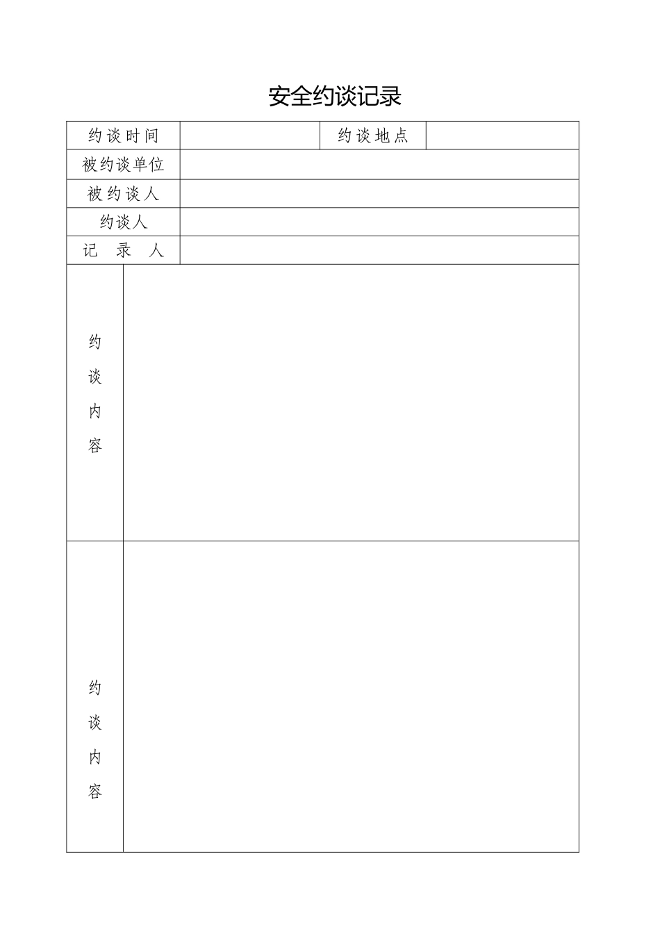 《安全约谈记录》格式_第1页