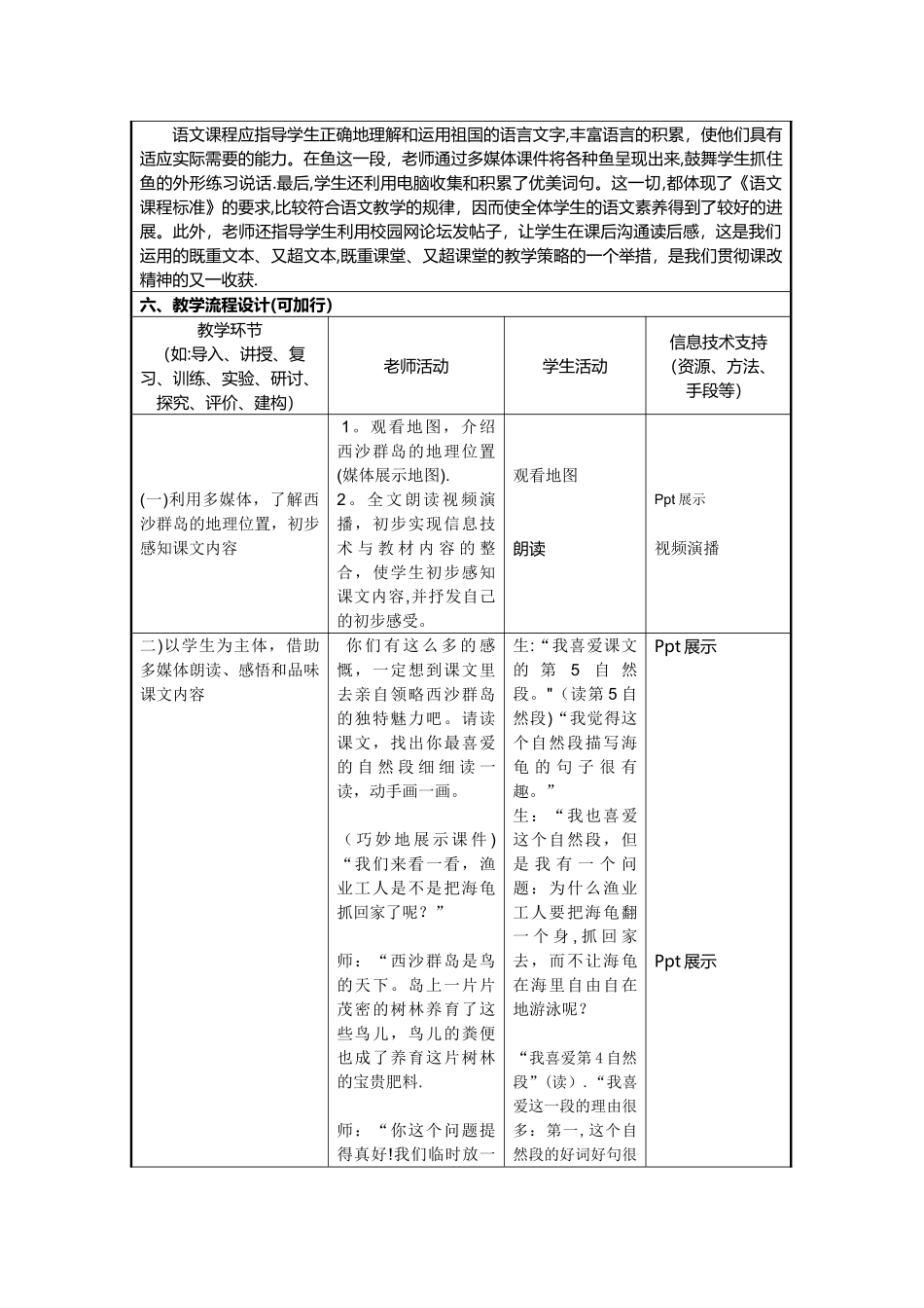 《富饶的西沙群岛》信息化教学设计方案_第2页