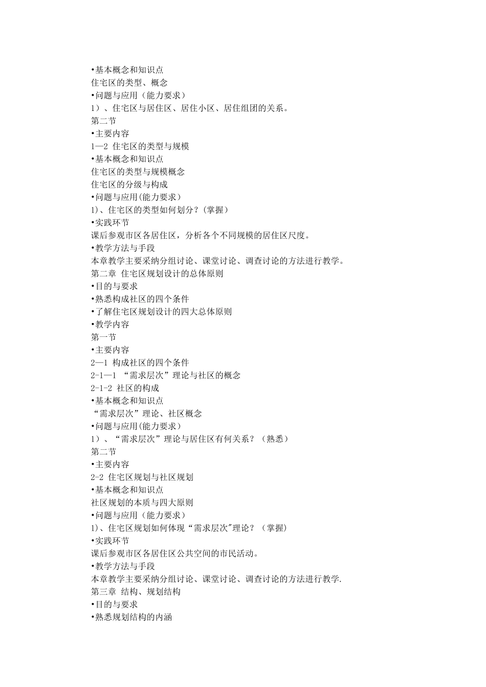 《居住区规划原理设计》课程教学大纲_第2页