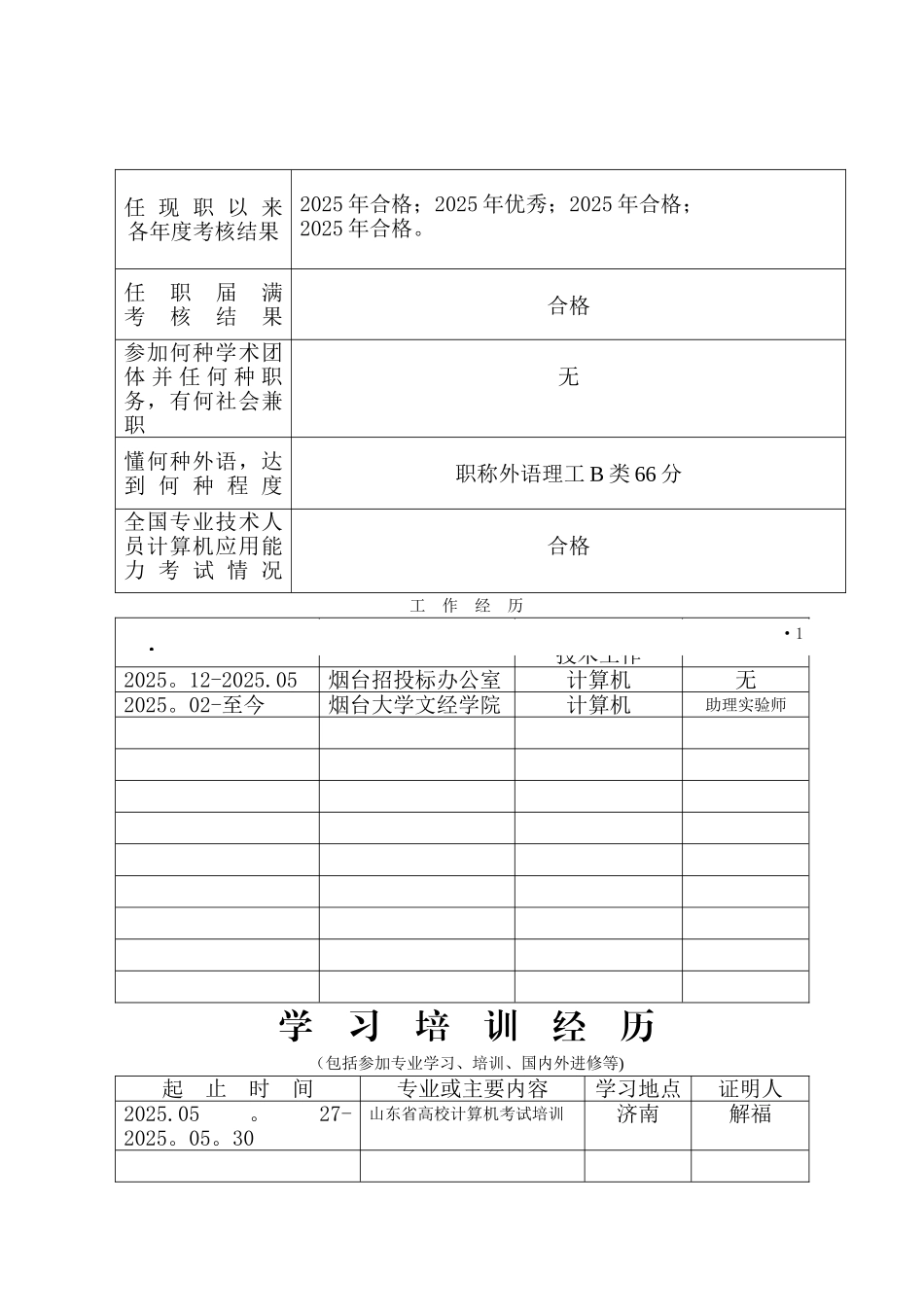 《山东省专业技术职称评审表》填表范本_第3页