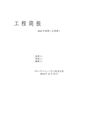 《工程简报》模板稿