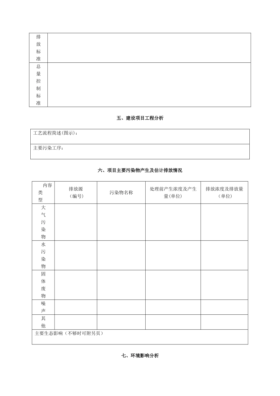 《建设项目环境影响报告表》和《环境影响登记表》内容及格式_第3页