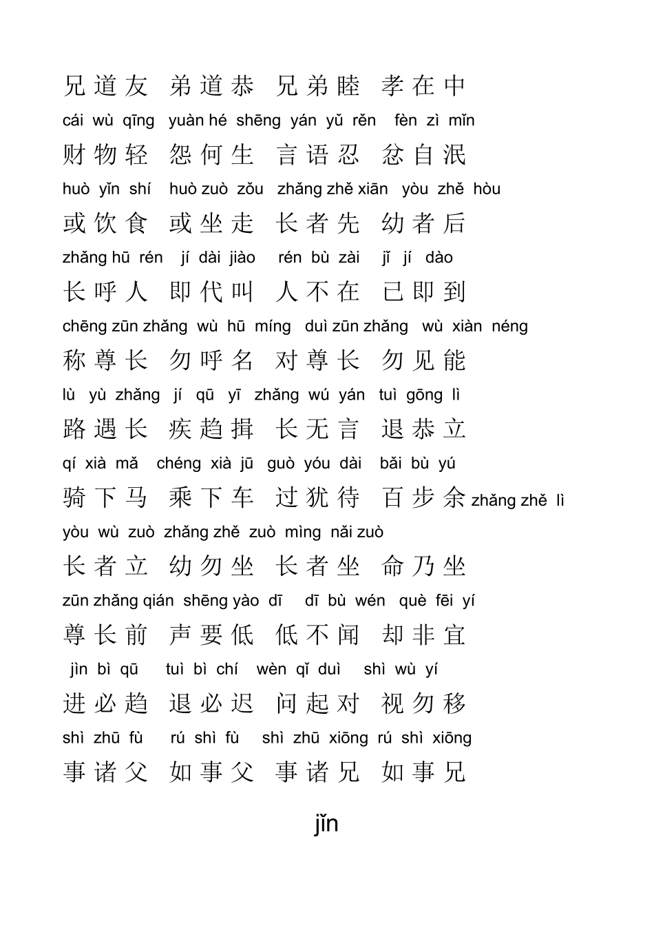 《弟子规》全文注音版_第3页