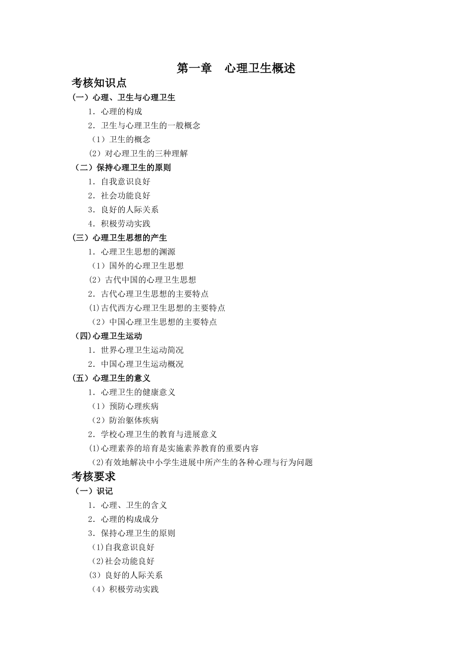 《心理卫生与心理辅导》自考笔记_第1页