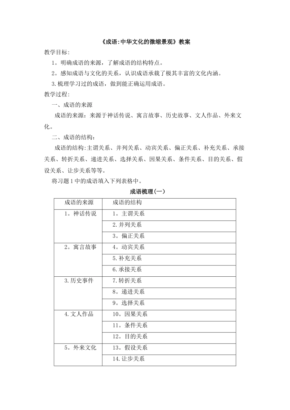 《成语：中华文化的微缩景观》教案1_第1页