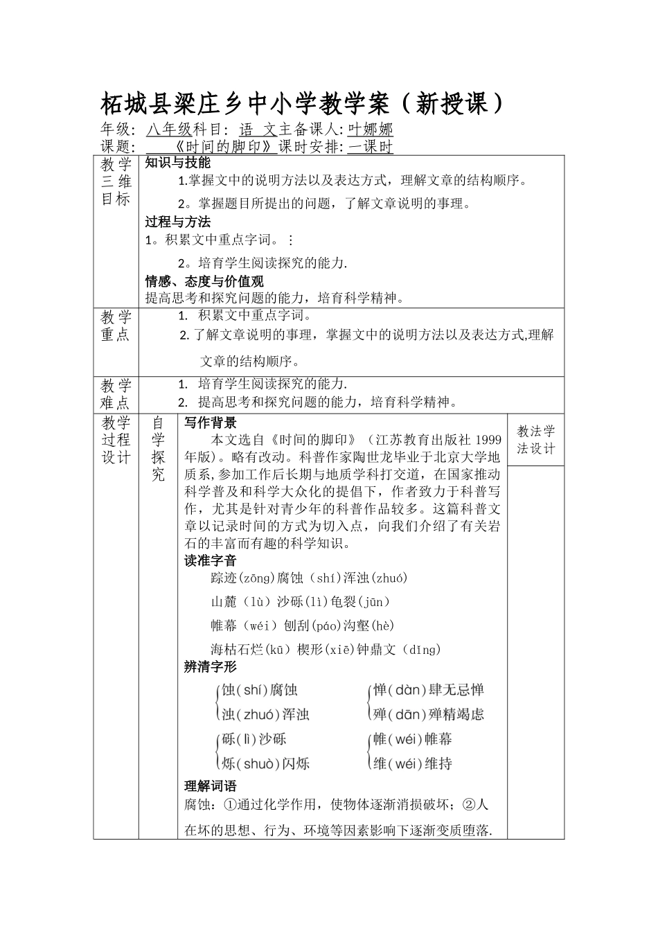 《时间的脚印》教案_第1页