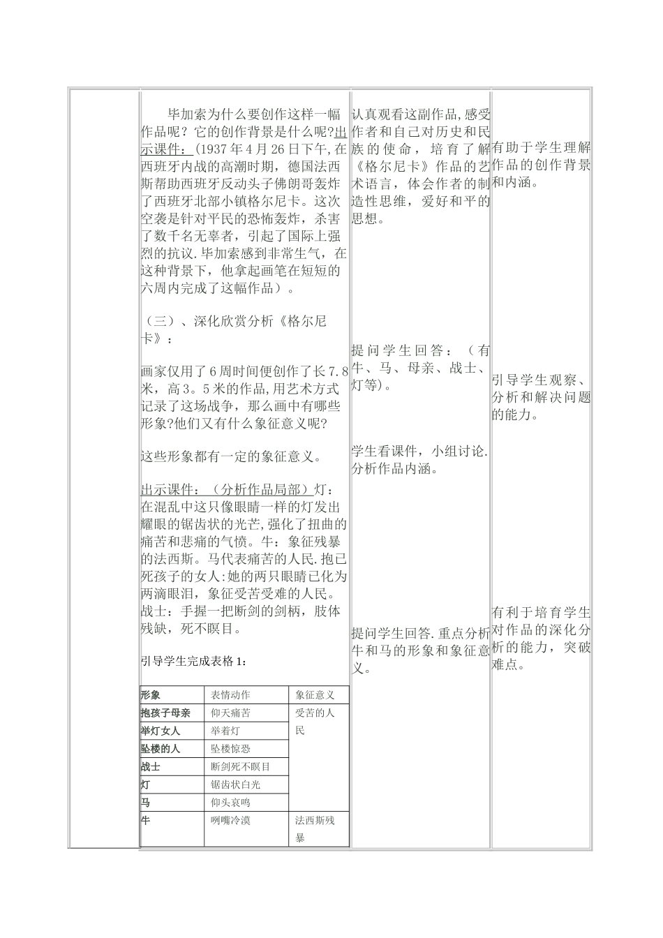 《格尔尼卡》教案设计_第3页