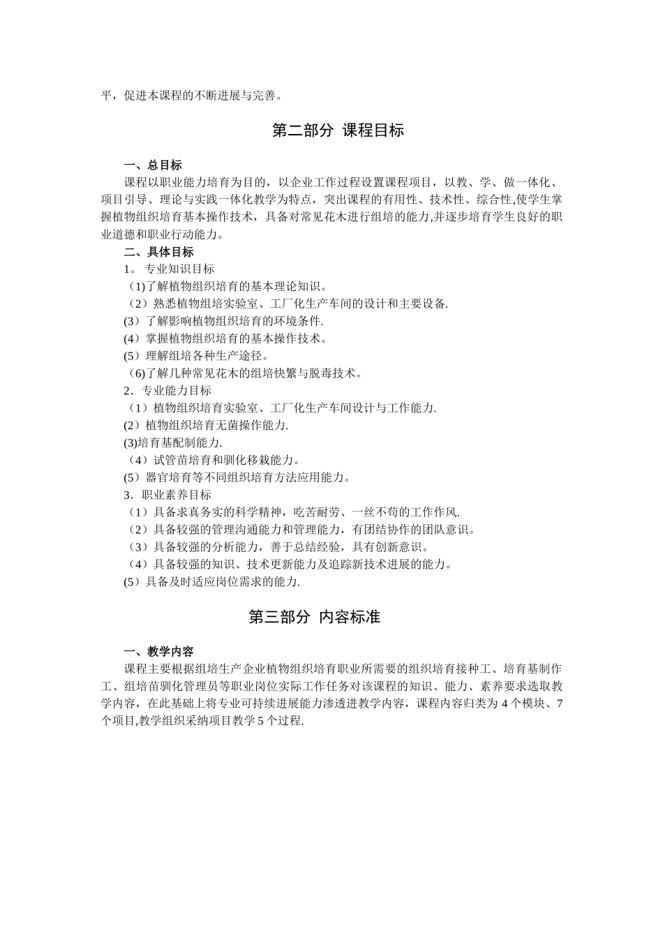 《植物组织培养》课程标准_第2页