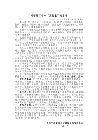 《正能量》读书心得体会