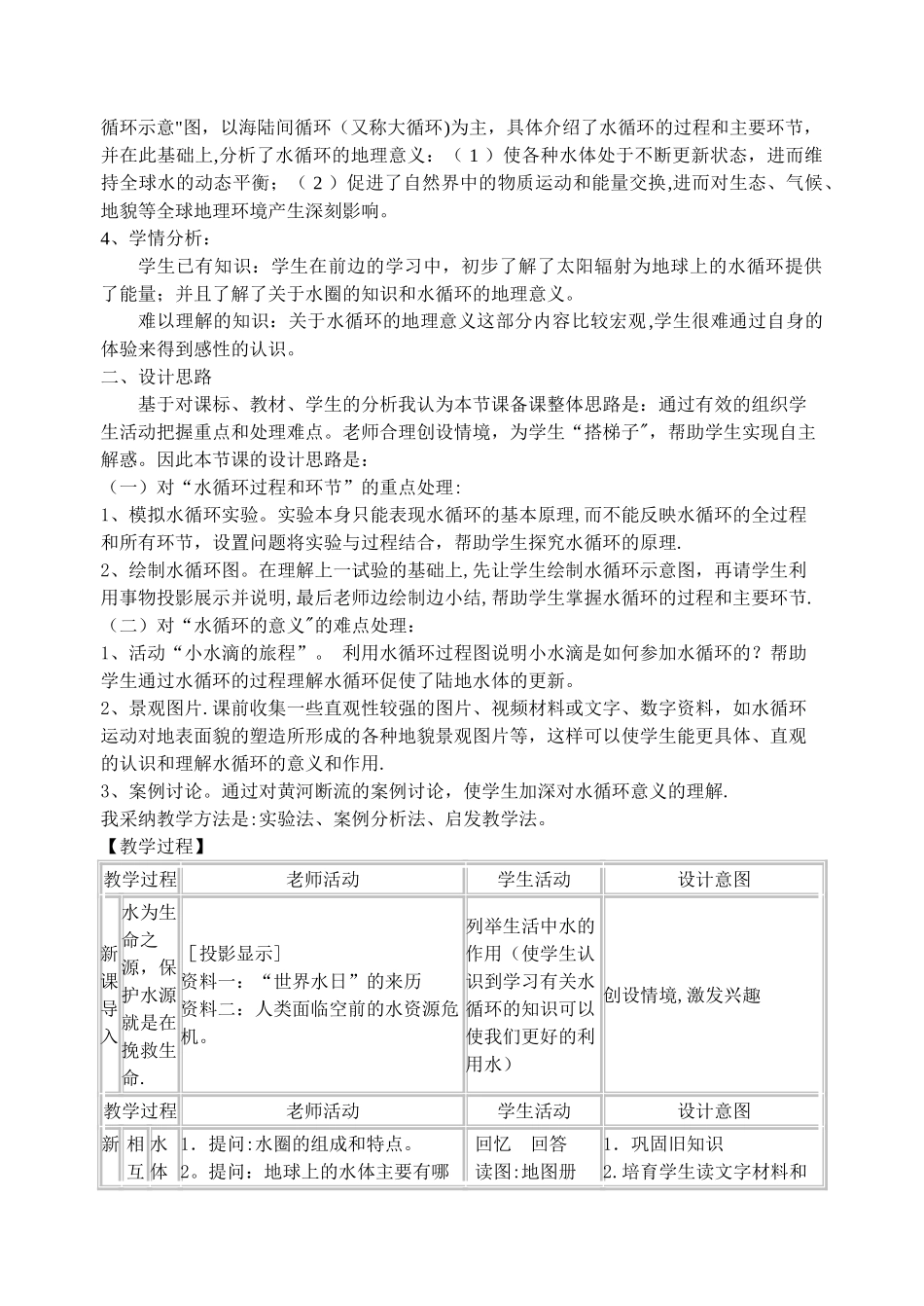 《水循环》教学设计_第2页