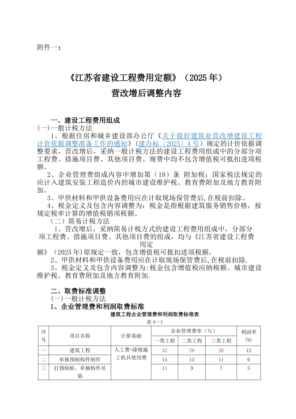 《江苏省建设工程费用定额》营改增后调整内容_第1页