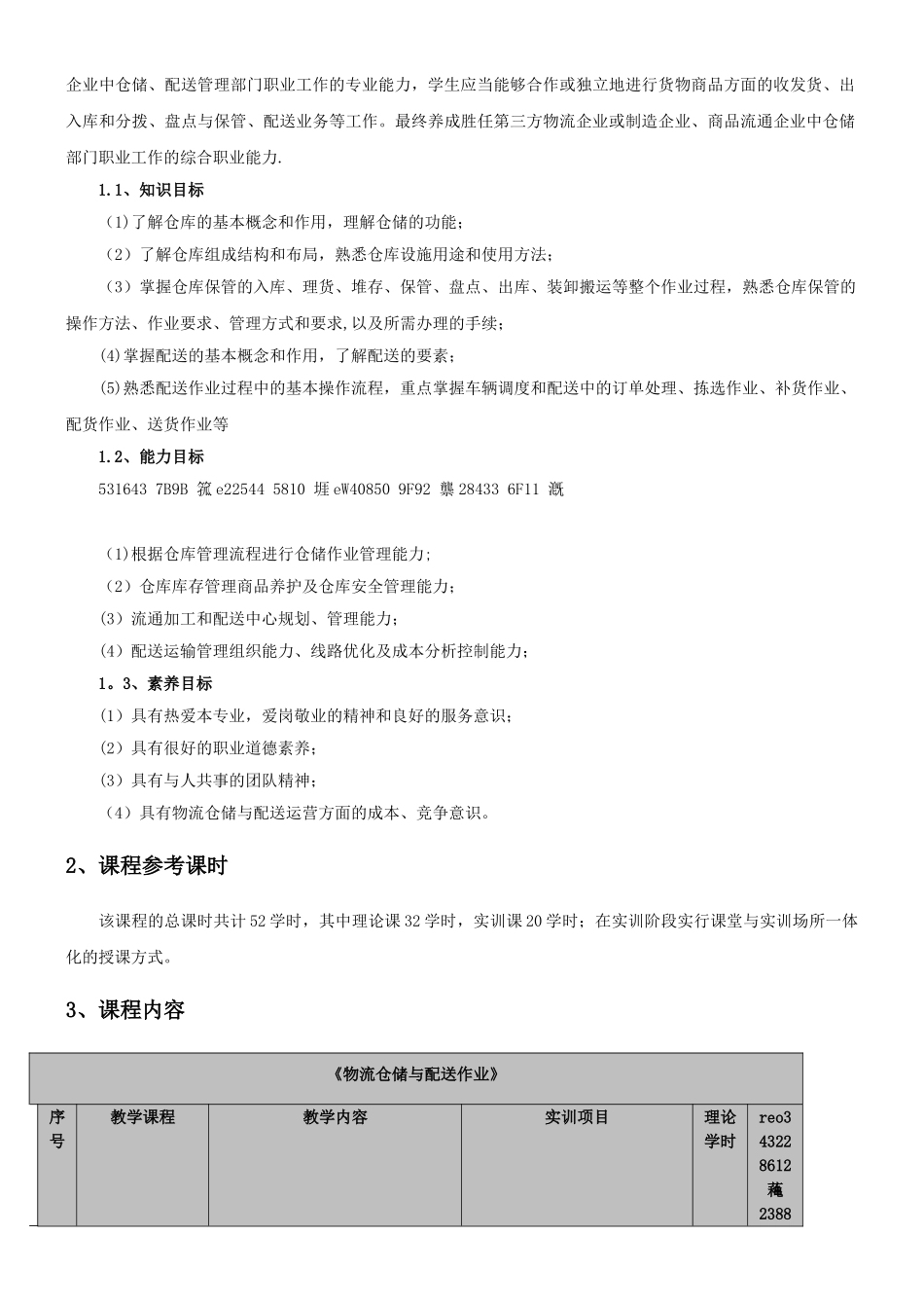 《物流仓储与配送作业》精品课程建设方案_第2页