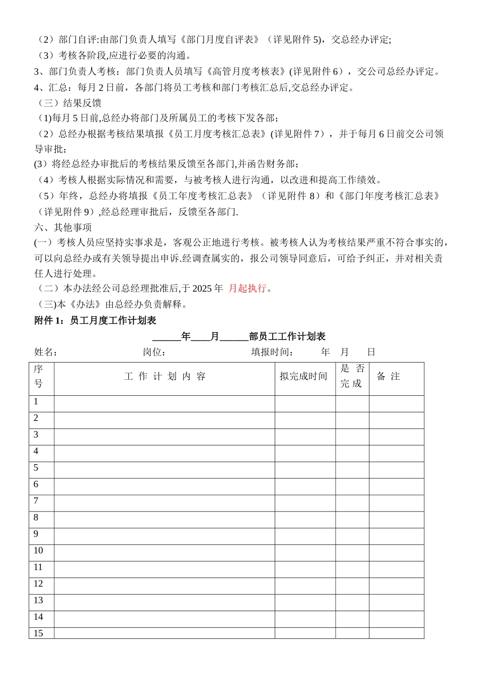 《环境检测公司绩效考核办法》附全套表格_第3页