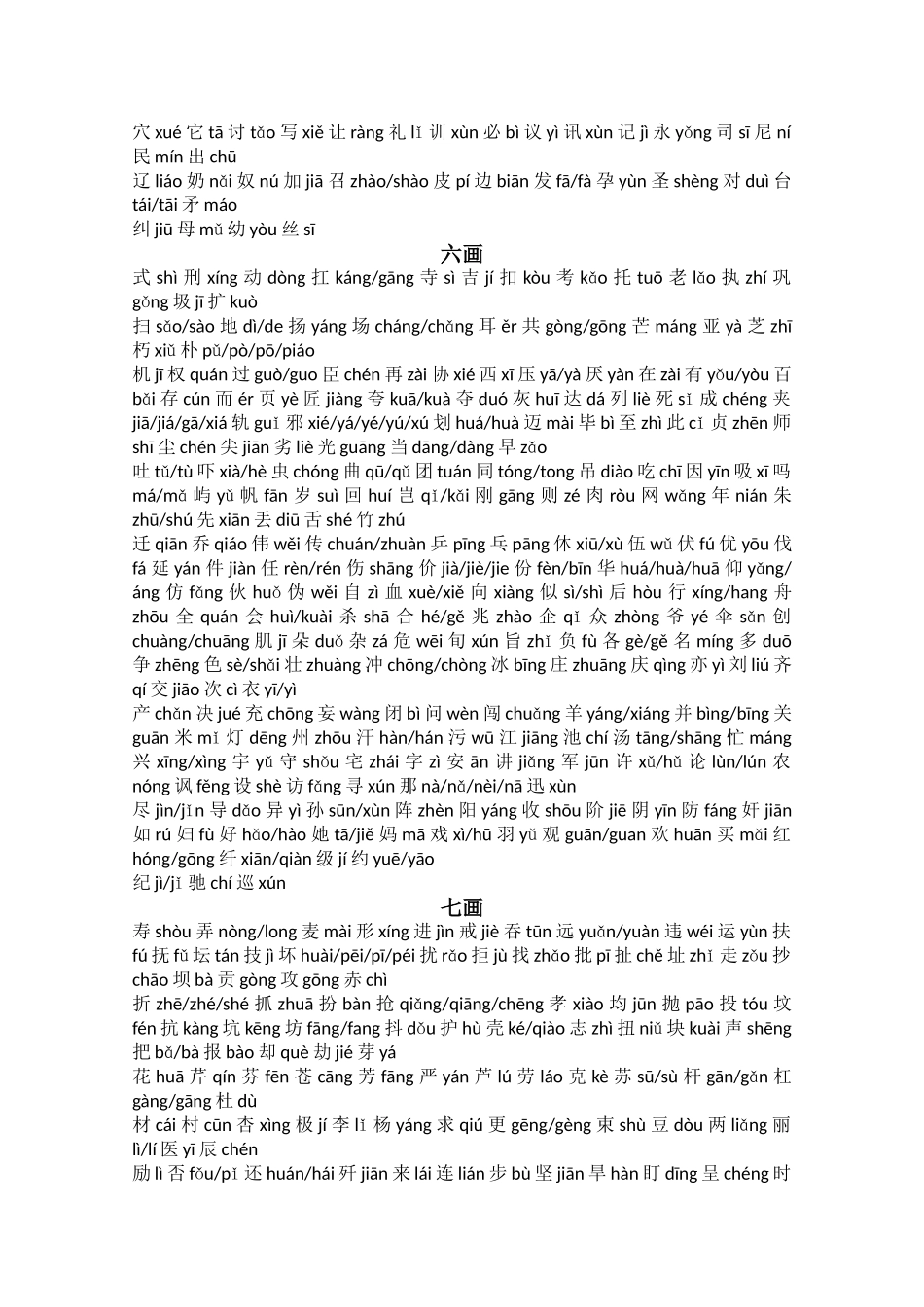 《现代汉语常用字表》2500字带拼音_第2页