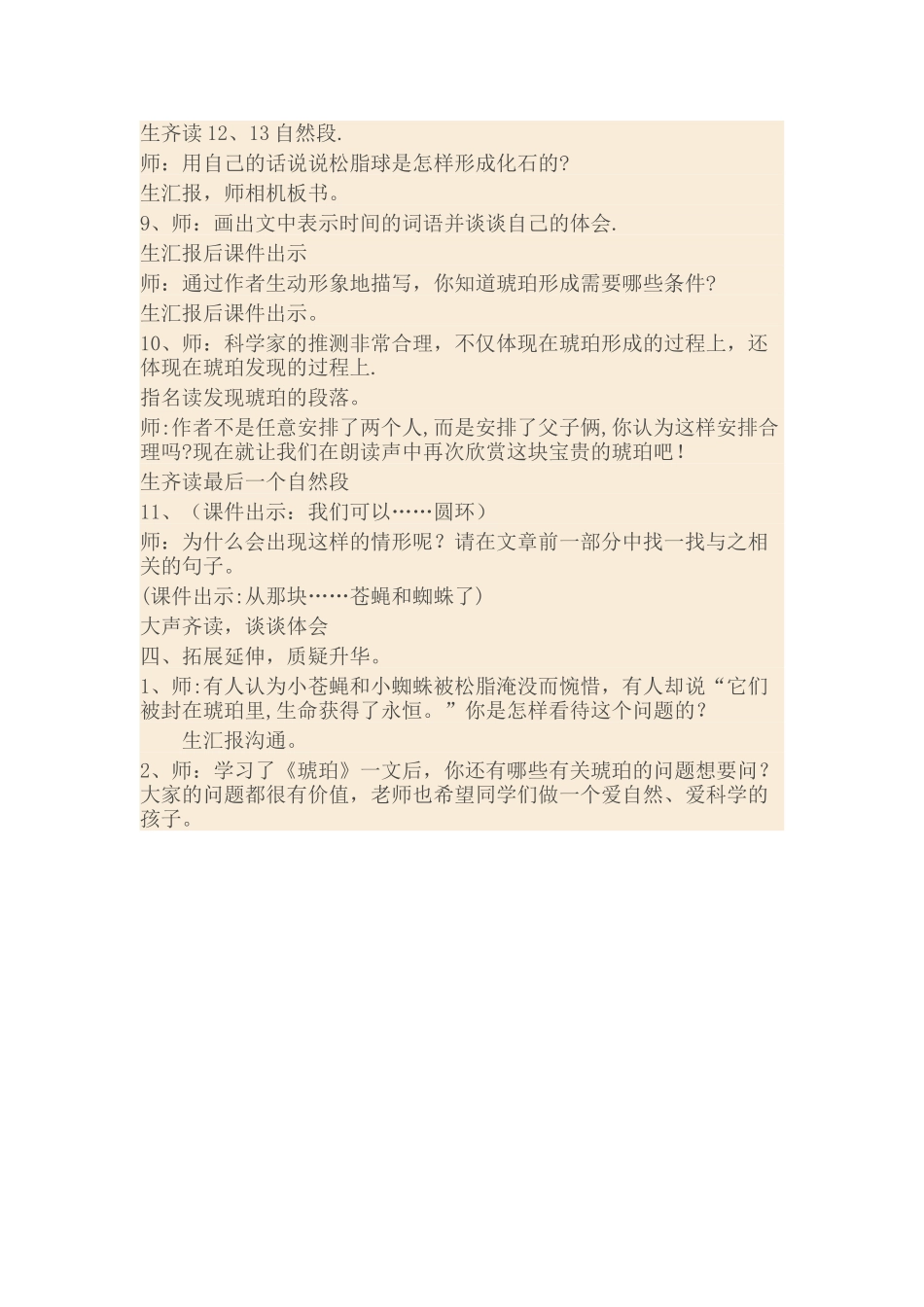 《琥珀》阅读指导课教案_第3页