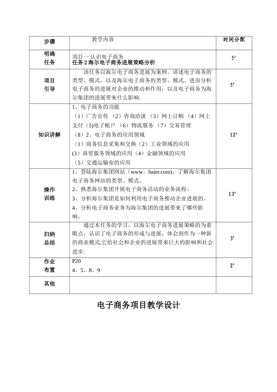《电子商务实务项目教程》项目教案_第3页