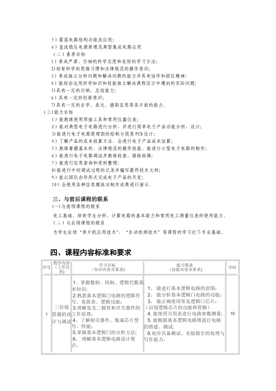 《电子技术》课程标准_第2页