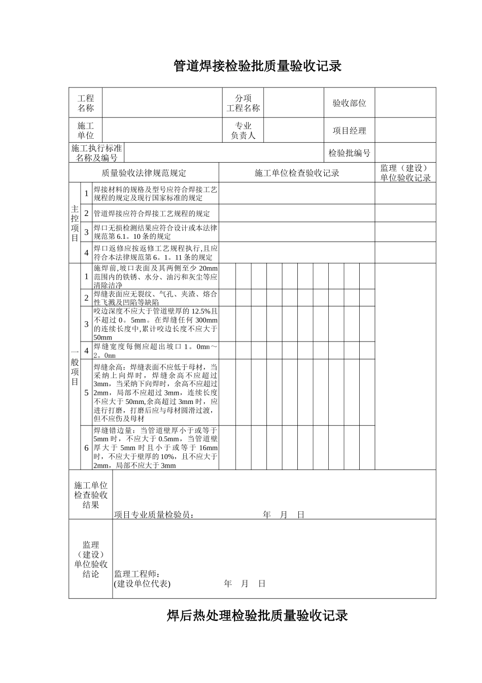 《石油天然气建设工程施工质量验收规范-油气田集输管道工程》SY4204-2025检验批表格_第3页
