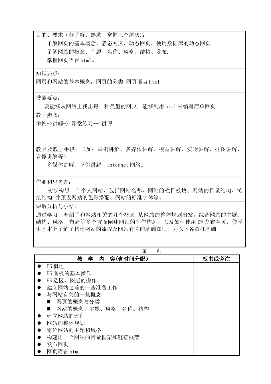 《网页设计与制作》教案_第3页
