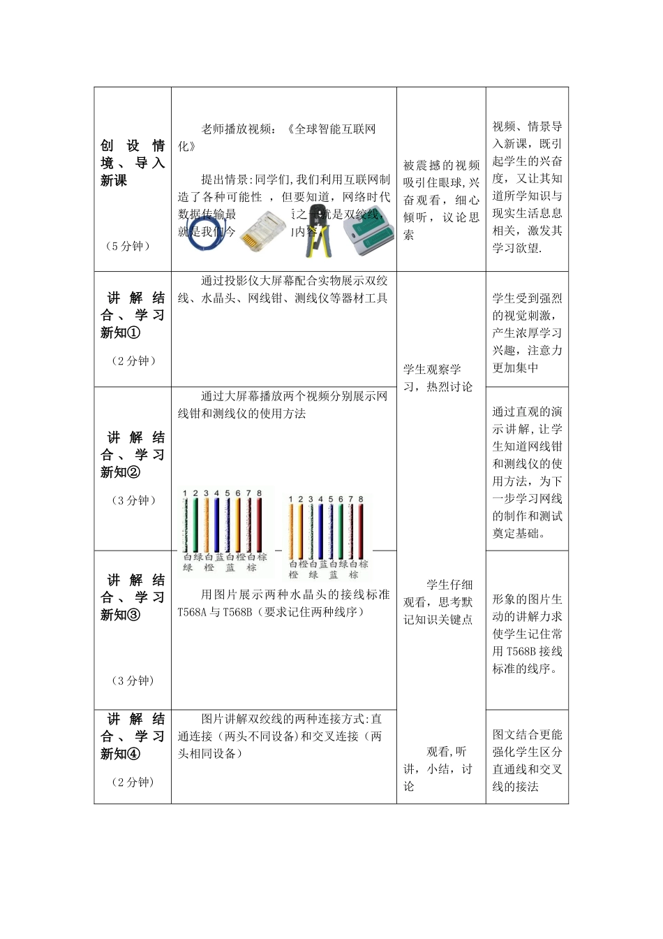 《网线制作》教学设计方案-教案_第3页