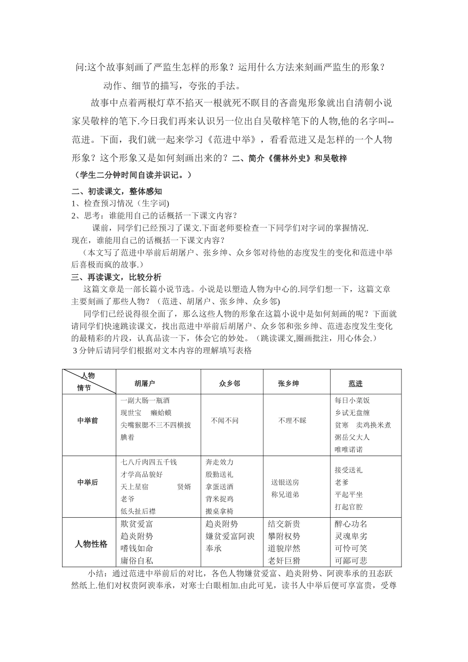 《范进中举》教案设计_第2页