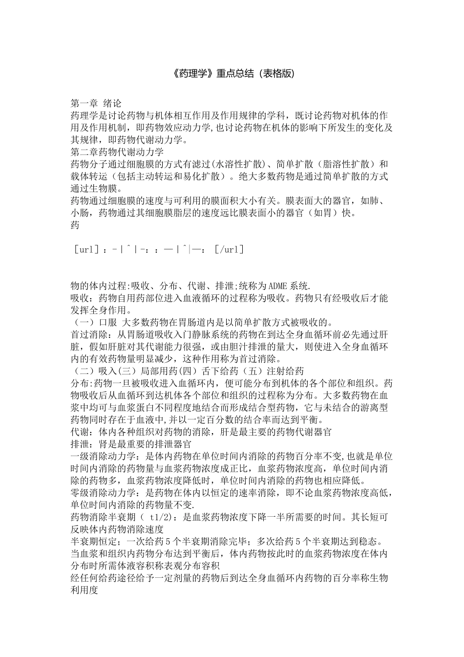 《药理学》重点总结_第1页