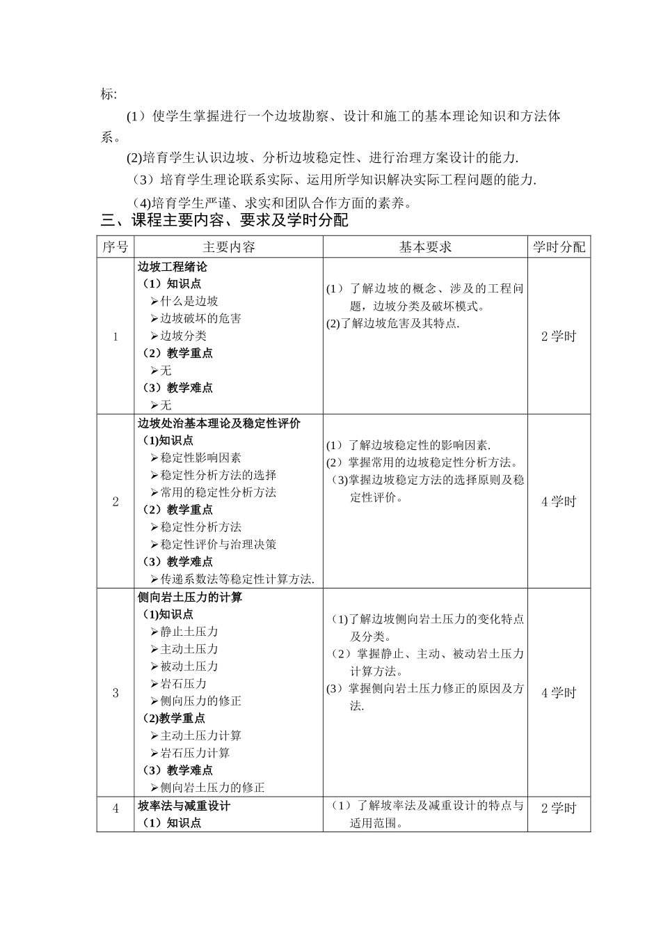 《边坡工程》教学大纲_第2页