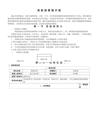 《酒店质检部管理手册》