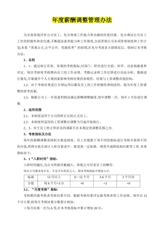 【调薪制度】年度薪酬调整管理办法