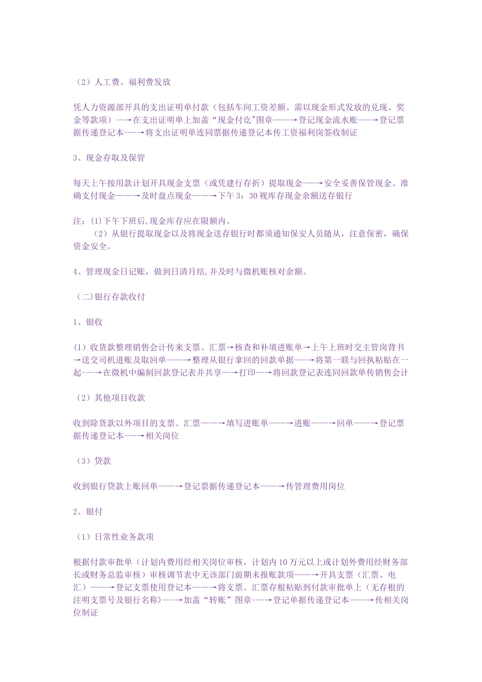 一个公司的财务流程和岗位配置_第2页