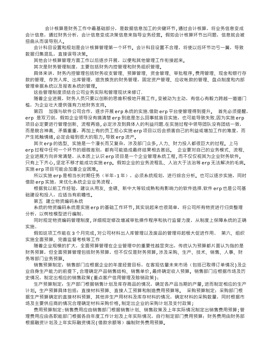 一个制造企业财务总监的财务工作规划_第3页