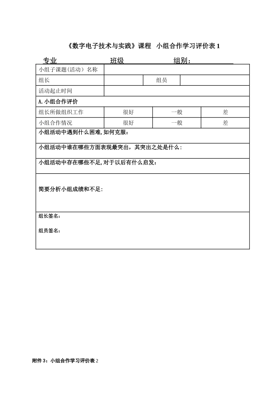 一体化课堂教学评价表_第3页