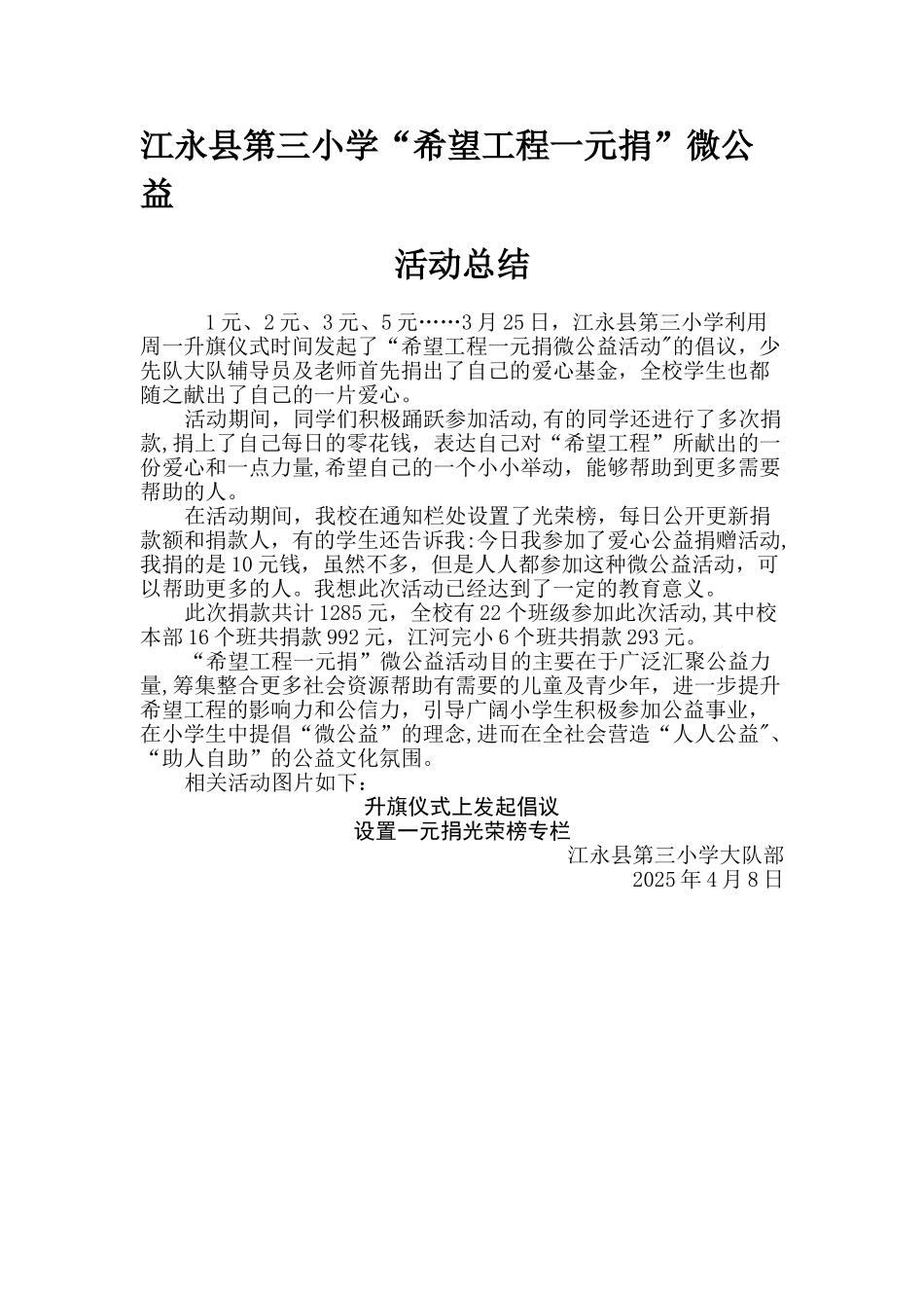 一元捐活动总结_第1页