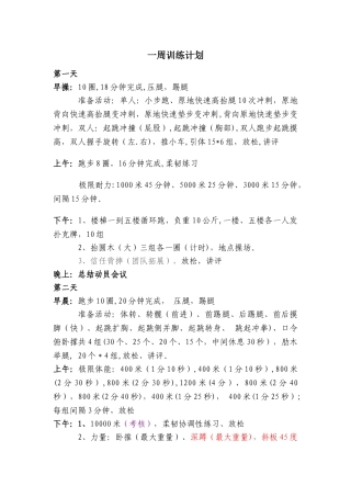 一周魔鬼训练计划