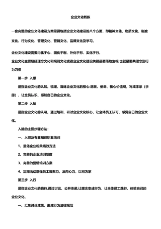 一套完整的企业文化建设方案需要包括企业文化建设的八个方面