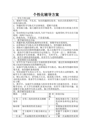 一对一个性化辅导方案77377