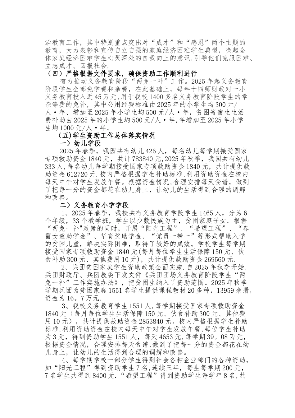 一小学生资助工作汇报材料_第3页