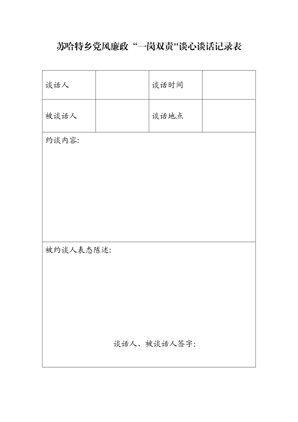 一岗双责谈心谈话记录表-_第1页