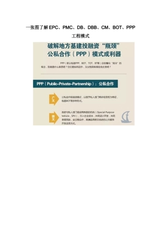 一张图了解EPC、PMC、DB、DBB、CM、BOT、PPP工程模式