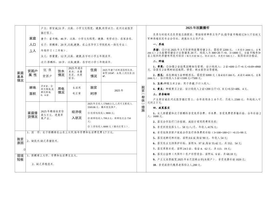 一户一策精准脱贫方案_第2页