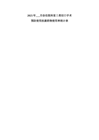 一类切口抗菌药物使用率统计表